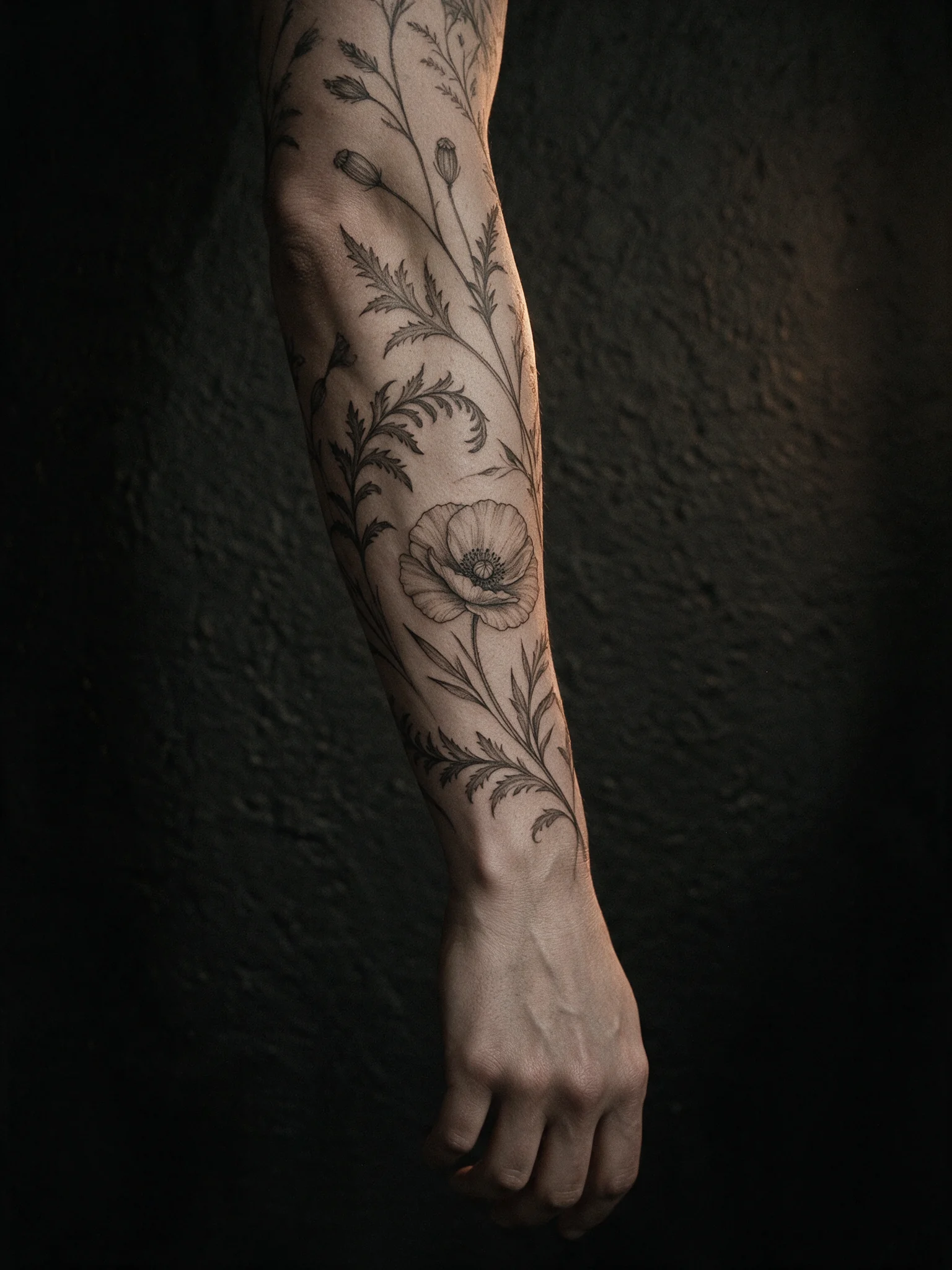 Vollständiges botanisches Sleeve am Arm